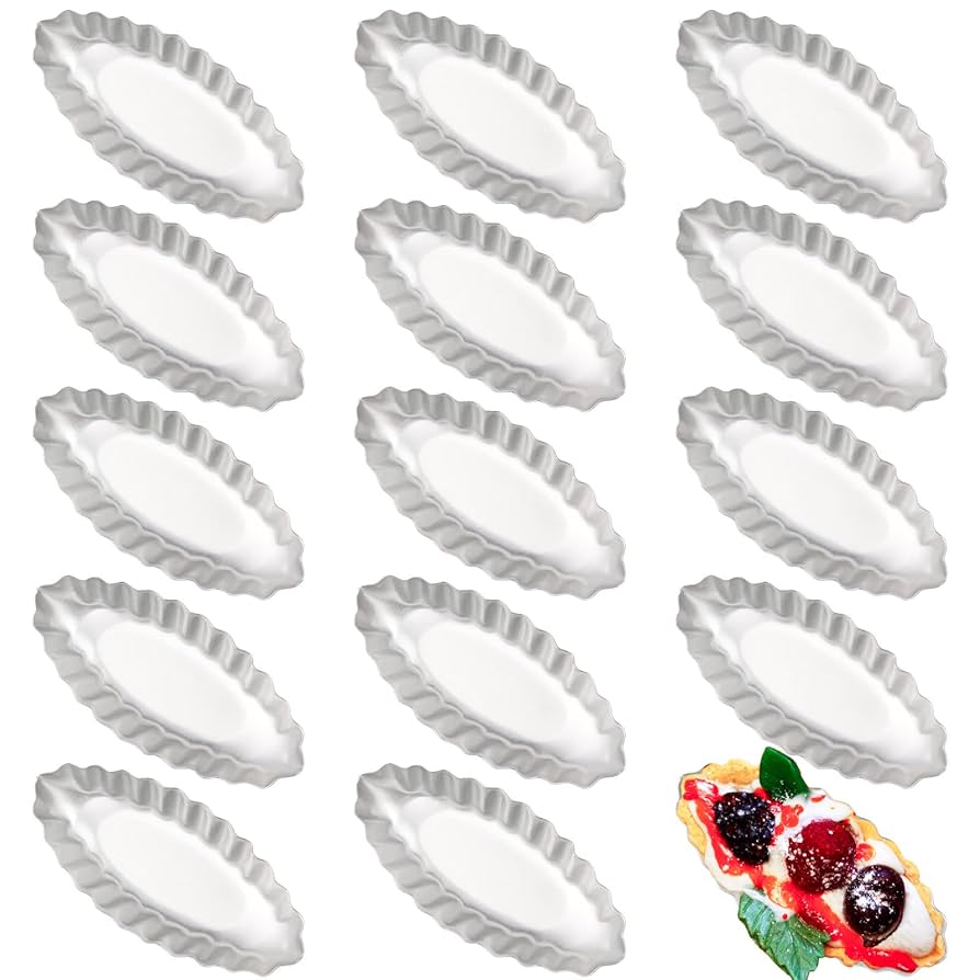 Amazon | QWDLID 15個 船形 アルミ合金タルトパン 卵タルト型