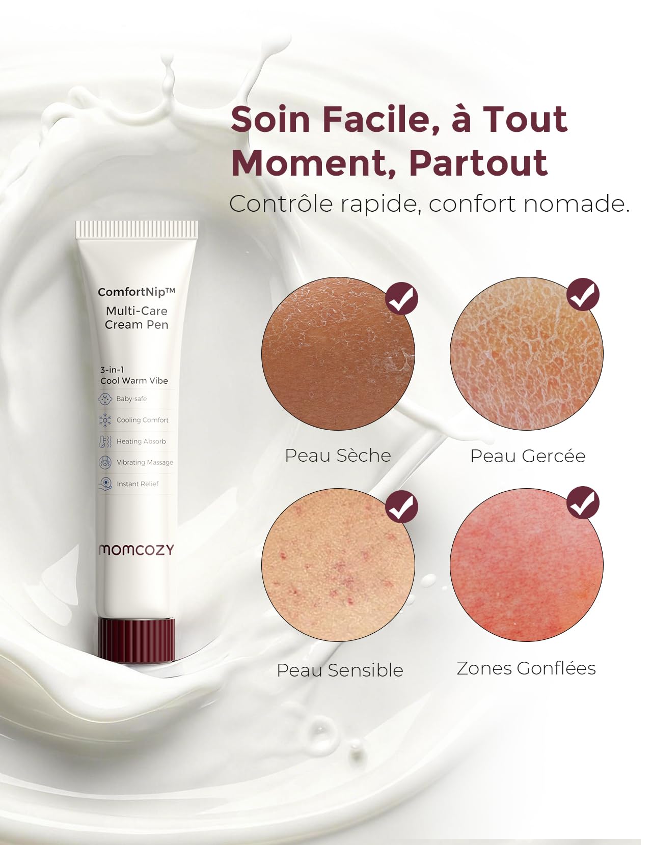 Momcozy ComfortNip Recharge de baume pour mamelons (crème seule 20 g), utilisable aussi seule, sans kit complémentaire nécessaire