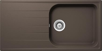 SCHOCK | Fregadero de cocina Lithos 1 bañera grande con escurridor, bañera reversible, material Cristalite®, color marrón, 1000 x 500 mm