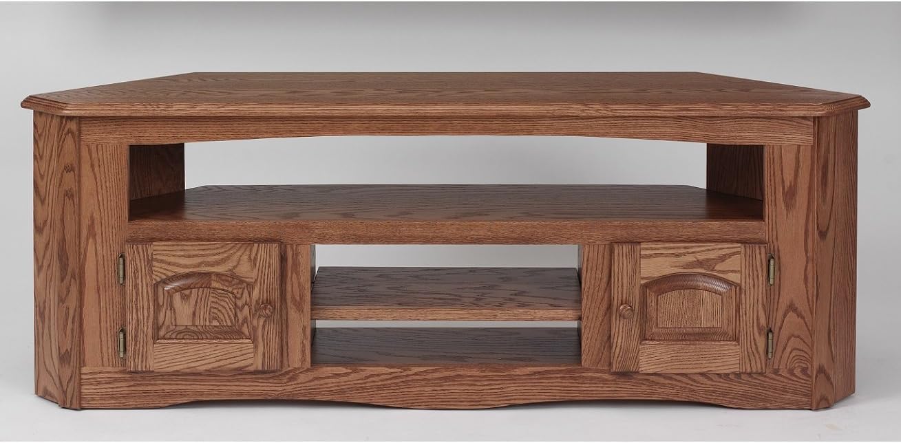 Solid Oak Country Style Corner TV Stand 899 Home & Kitchen