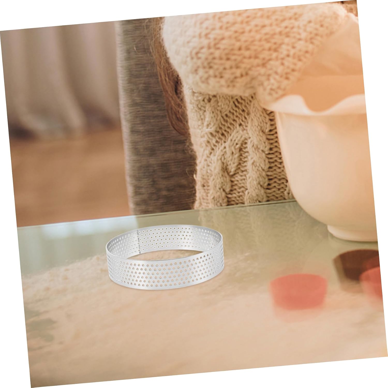 6Pcs Round Style Tart Ring Mold Baking Rings for Mousse Cakes Easy to Use and Store for Home and Bakery Desserts