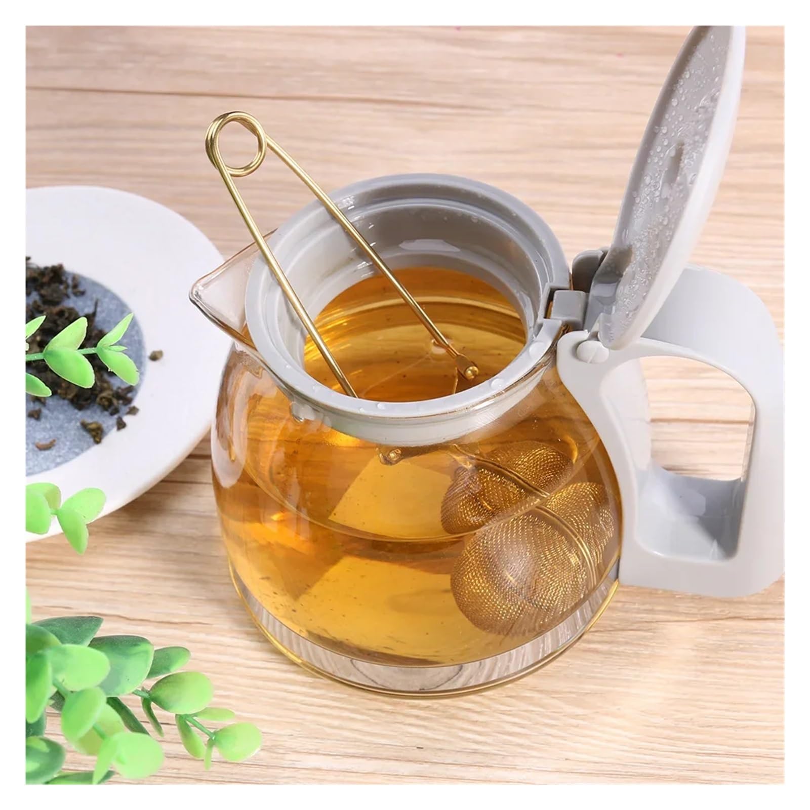 Edelstahl Teesieb Gold Edelstahl Tee-ei Kugel Mesh Sieb Herb Spice Filter Kreative Griff Löffel(10PCS)