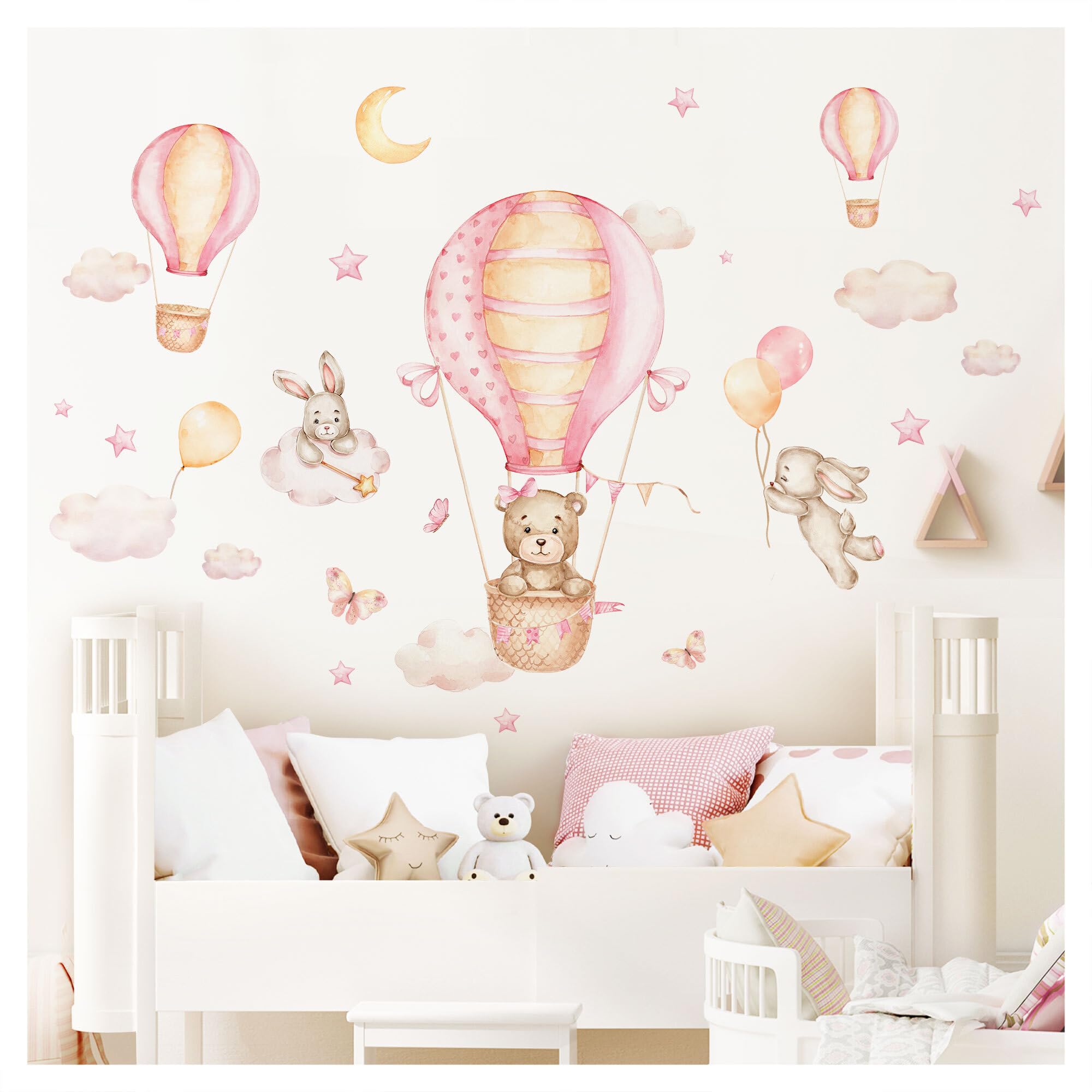 Sticker mural animaux ballon montgolfière Graz Design DL5019-03
