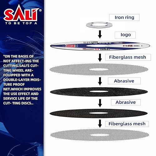 Miniatura 3 de SALI Paquete de 100 ruedas de corte de 4 12 pulgadas de 4-12 pulgadas x 364 pulgadas x 78 pulgadas para metal y acero inoxidable, rueda de corte