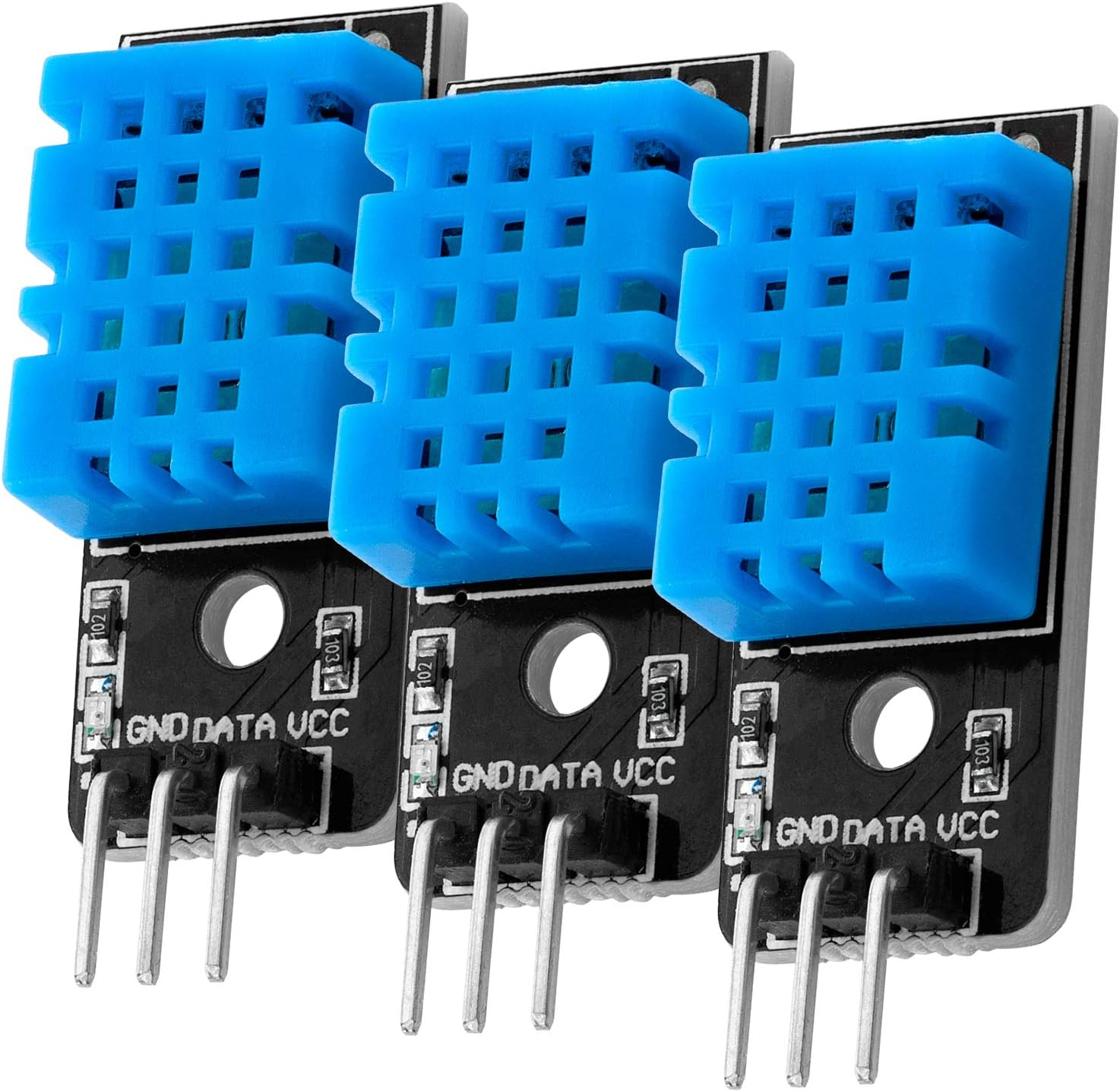 3 x KY-015 DHT11 DHT-11 3 Pin Digital Temperature and Relative Humidity Sensor Module 3.3V 5V compatible with Arduino Including E-Book!
