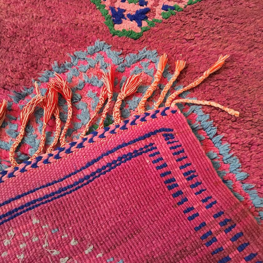 Générique Tifinagh Shop - Tapis Berbère Boujaad Authentique du Maroc - Fait Main en Laine – 300 x 67 cm – Tapis Marocain Artisanal