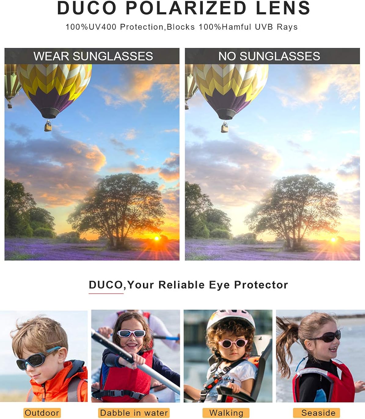 Duco Kids Sunglasses Boys Sports Sunglasses Youth Polarized Sunglasses For Boys And Girls Age 3-10 With Rubber Flexible Frame Red K001: Clothing, Shoes & Jewelry