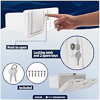 Vista 5 de Five Oceans Boat Glove Box, Lockable with 2 Keys, High-Impact and UV-Resistant White ABS Palstic