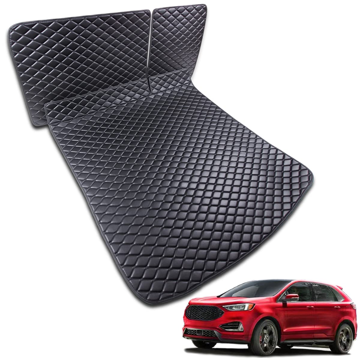 Photo 1 of for 2015-2023 Ford Edge Trunk Mat and Rear Backrest Mat Cargo Liners All Weather Anti-Slip