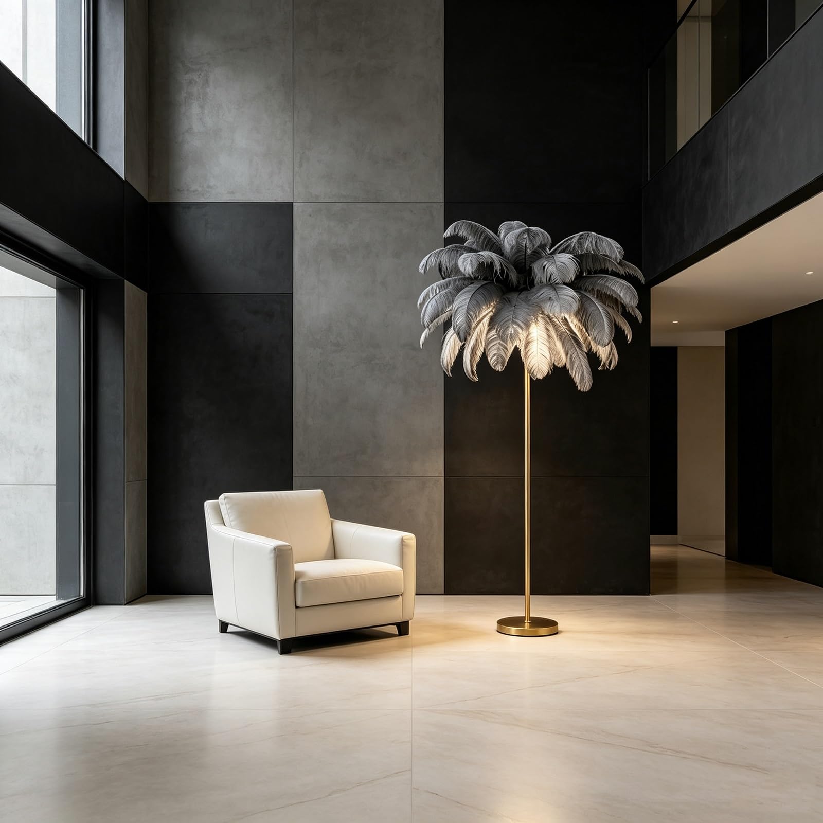LCNDKF Portable Detachable Feather Floor Lamp