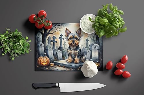 Miniatura 8 de Caroline's Treasures DAC2022LCB Boston Terrier Spooky Tabla de cortar de vidrio de Halloween Tabla de cortar y servir de vidrio templado decorativa