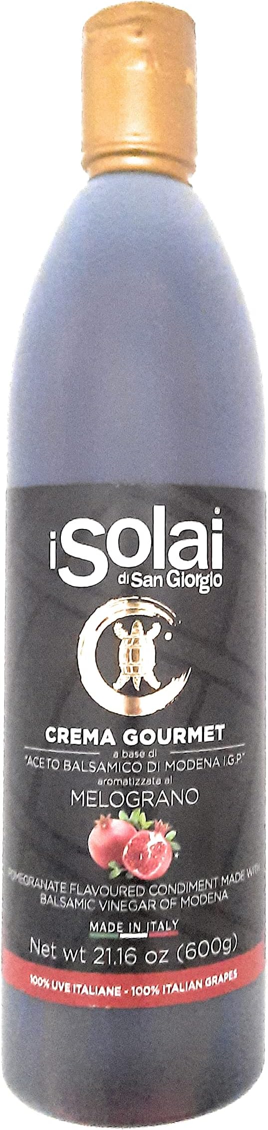 Pomegranate Flovored Condiment Glaze Made With Balsamic Vinegar Of Modena iSolai di San Giorgio Italy 21.16 oz