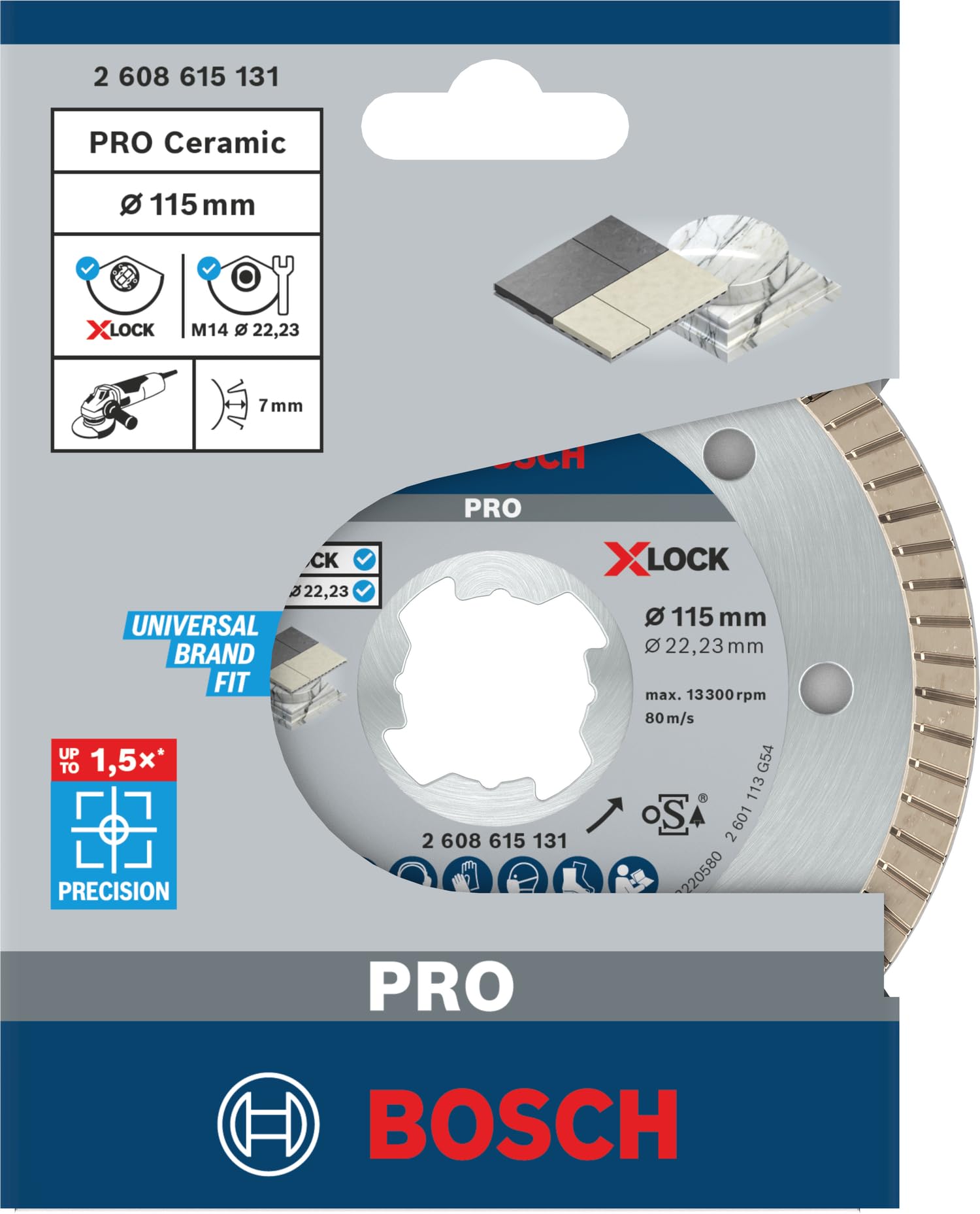 Bosch X-Lock Aksesuarları, Disk, Gri, 115 mm, 1 Adet