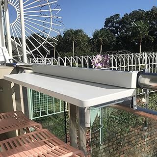 Adjustable Height Wall-Mounted Folding Balcony Railing Table - Space-Sav...