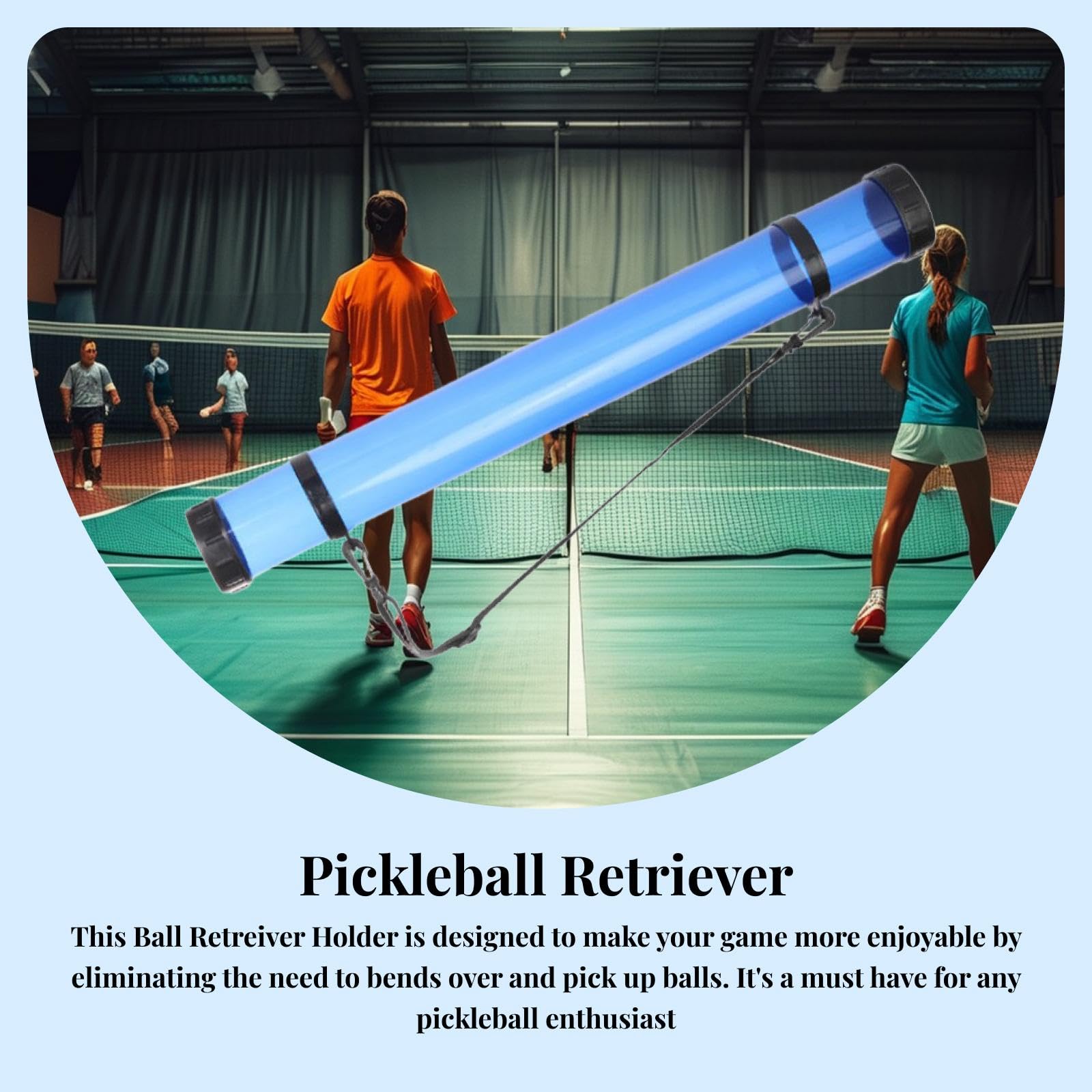 Tubo Raccogli-Palle da Pickleball, Raccogli-Palle, Contenitore per Raccogli-Palle, Organizer in PVC, Tracolla Multifunzione Portatile, Adatto per Gioc, 94 Cm X 7.3 Cm