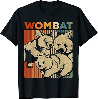 Retro Aussie Animal Outback Wildlife Cute Australia Wombat T-Shirt