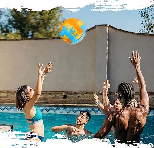 Miniatura 3 de Leitee Balón de voleibol impermeable de 58.5 pulgadas para piscina, voleibol acuático, con cubierta suave y bomba para adolescentes, adultos,