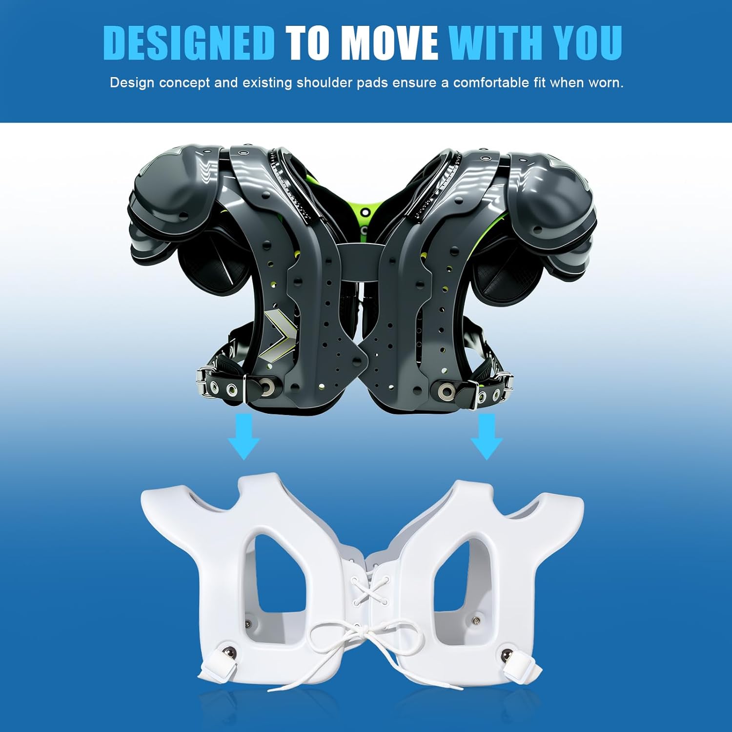 Football Shoulder Pads，Youth Football Pads，Football 丨Hockey &Lacrosse，Under Shoulder Pad Protection for Kids and Adults