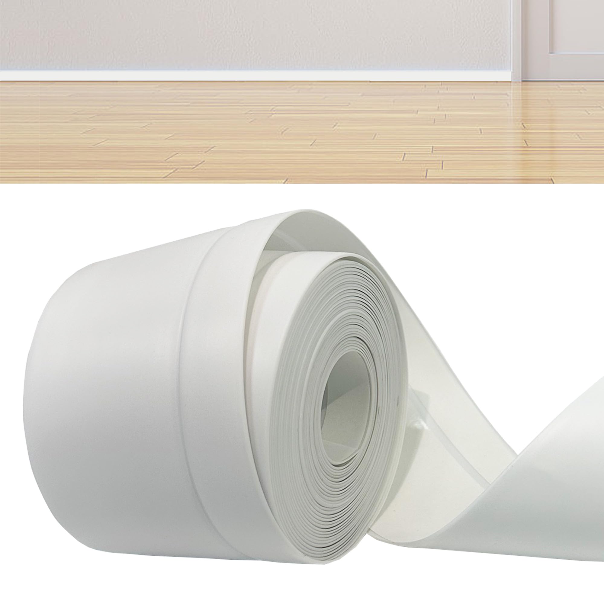 ProfiPVC Flexibele PVC plint 50x20mm - 1 meter, zelfklevend, zachte, gemakkelijk te monteren, Wit