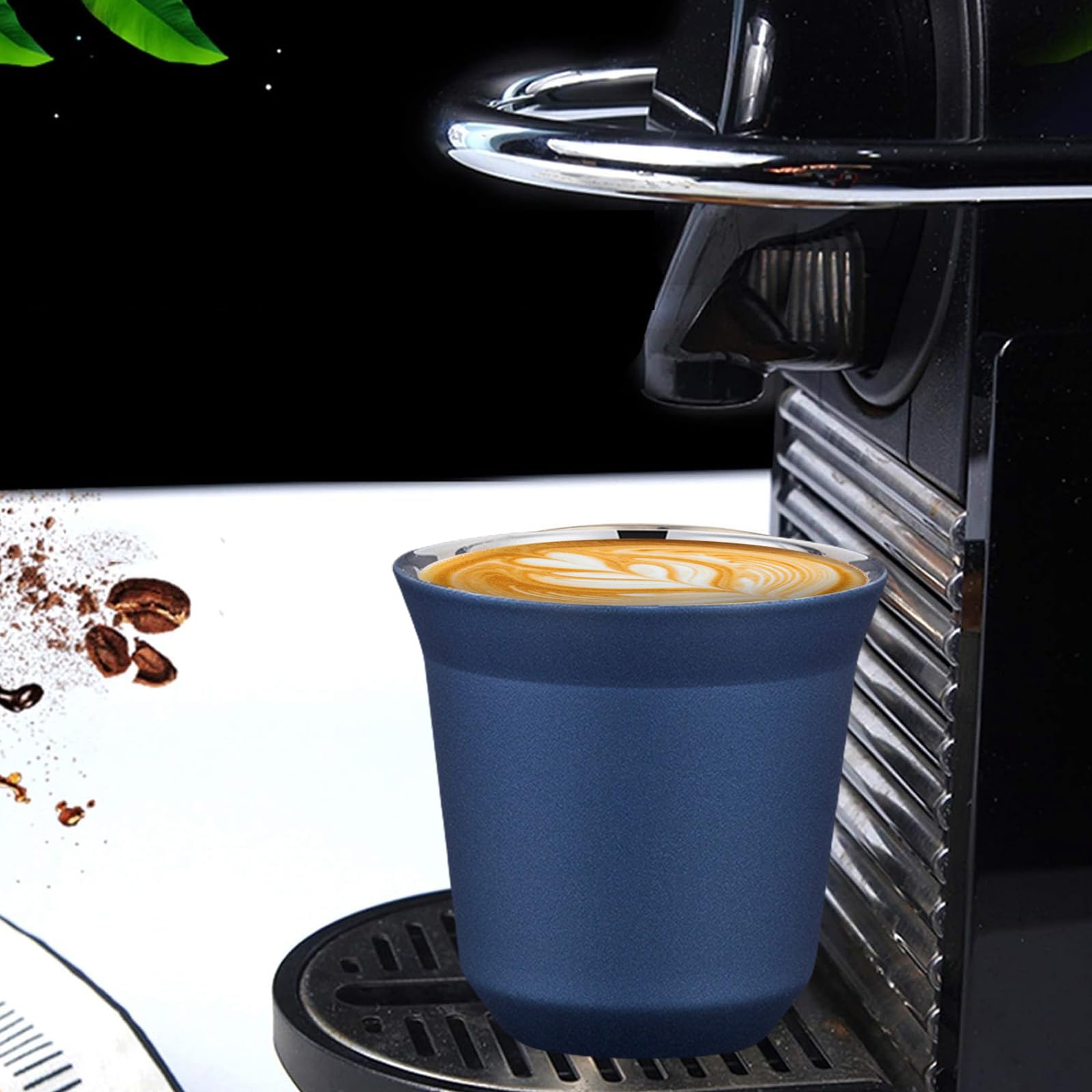 Zestaw 4 filiżanek do espresso ze stali nierdzewnej, 80 ml, 2 kolory do espresso, filiżanki do espresso, filiżanki do espresso, filiżanki do espresso, małe filiżanki do espresso, do użytku na