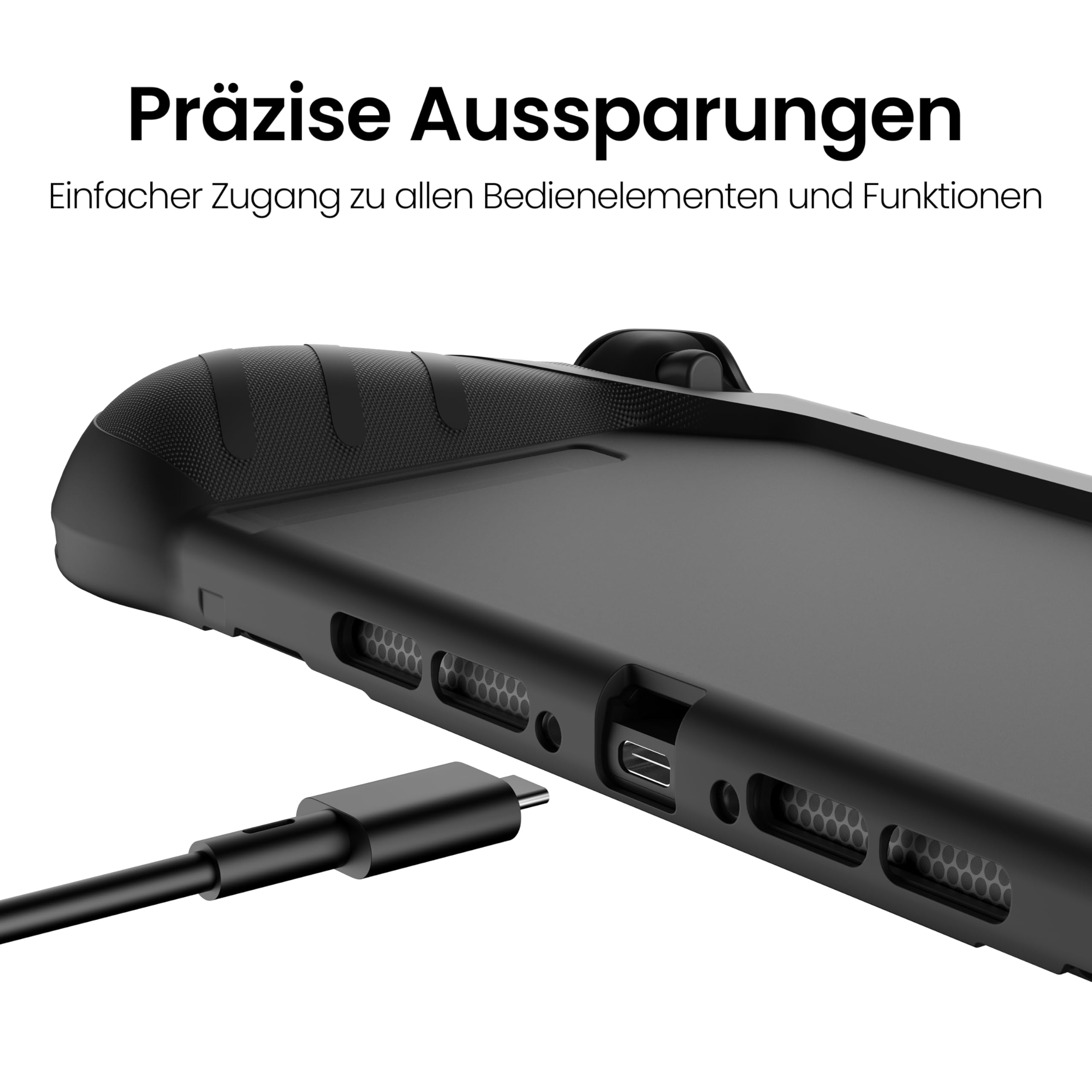 KIWIHOME P2 Dockbares hülle für Switch 2 2025, Rutschfester ergonomischer Griff, Fallgetestet, Schutzhülle, Zubehör für Switch 2 Case, Schwarz