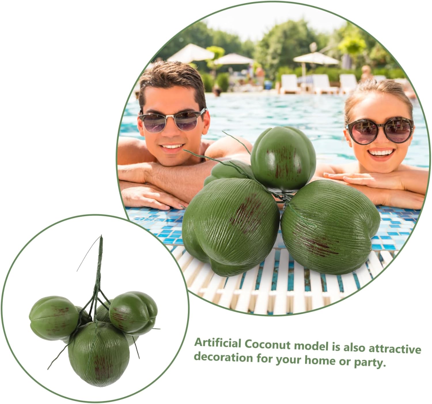 Cabilock Artificial Coconut Prop for Restaurant Display Props Lifelike Coconut Fruit Decor