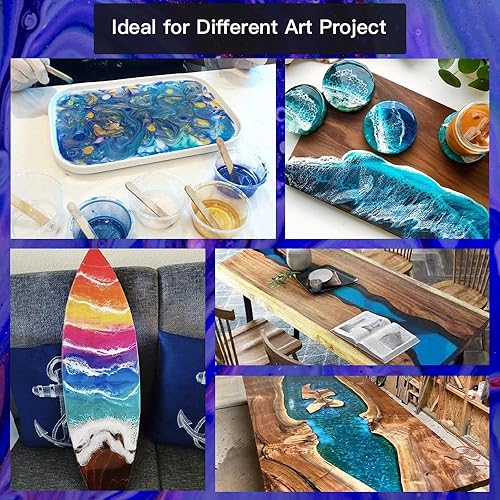 Miniatura 5 de GRLELOU Kit de resina epoxi 1 galón, resina epoxi transparente de fácil mezcla 11, sin amarillamiento, sin burbujas, alto brillo, autonivelante para