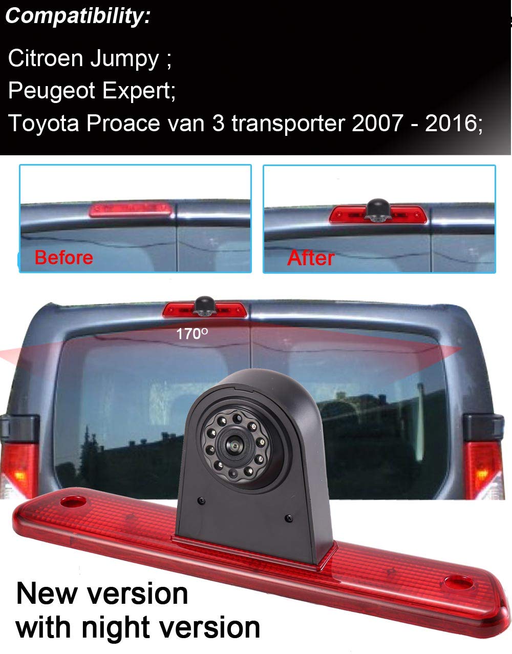 Accessoire Voiture Interieur Caméra De Recul Pour Citroen Jumpy Dispatch SpaceTourer Peugeot Expert Traveller ProAce 2016-2020 - Auto Dashcam Voiture Avant Arriere