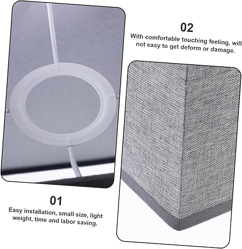 Miniatura 6 de Didiseaon Cubierta de lámpara de pie de lino, pantalla de lino de estilo simple, fácil de instalar para decoración del hogar, familiares y amigos