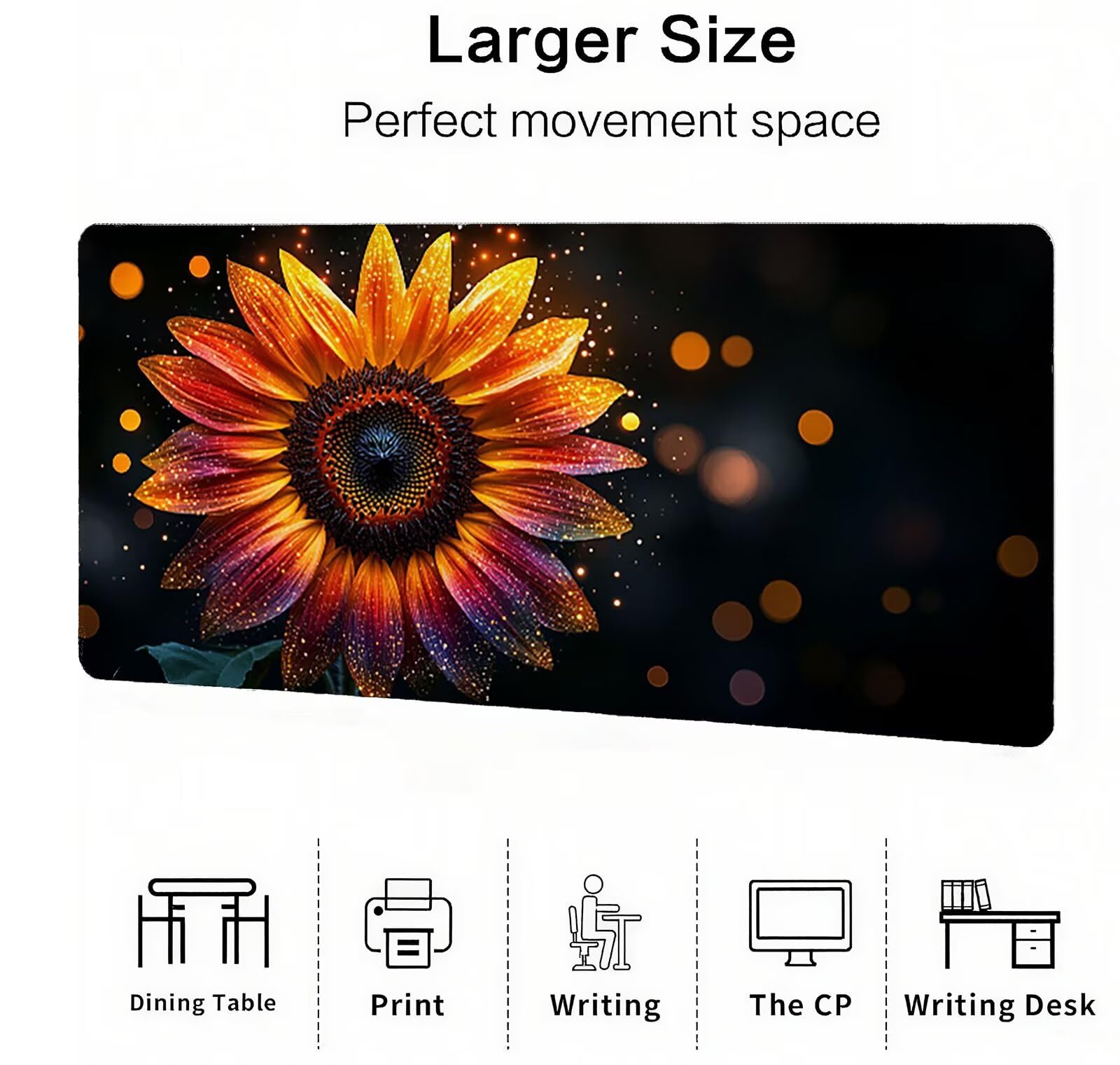 Podkładka pod mysz XXL 1400 x 600 mm podkładka pod mysz dla graczy kwiat duża podkładka pod mysz biurową akcesoria słonecznikowa podkładka pod mysz z antypoślizgową podstawą wodoodporna podkładka pod