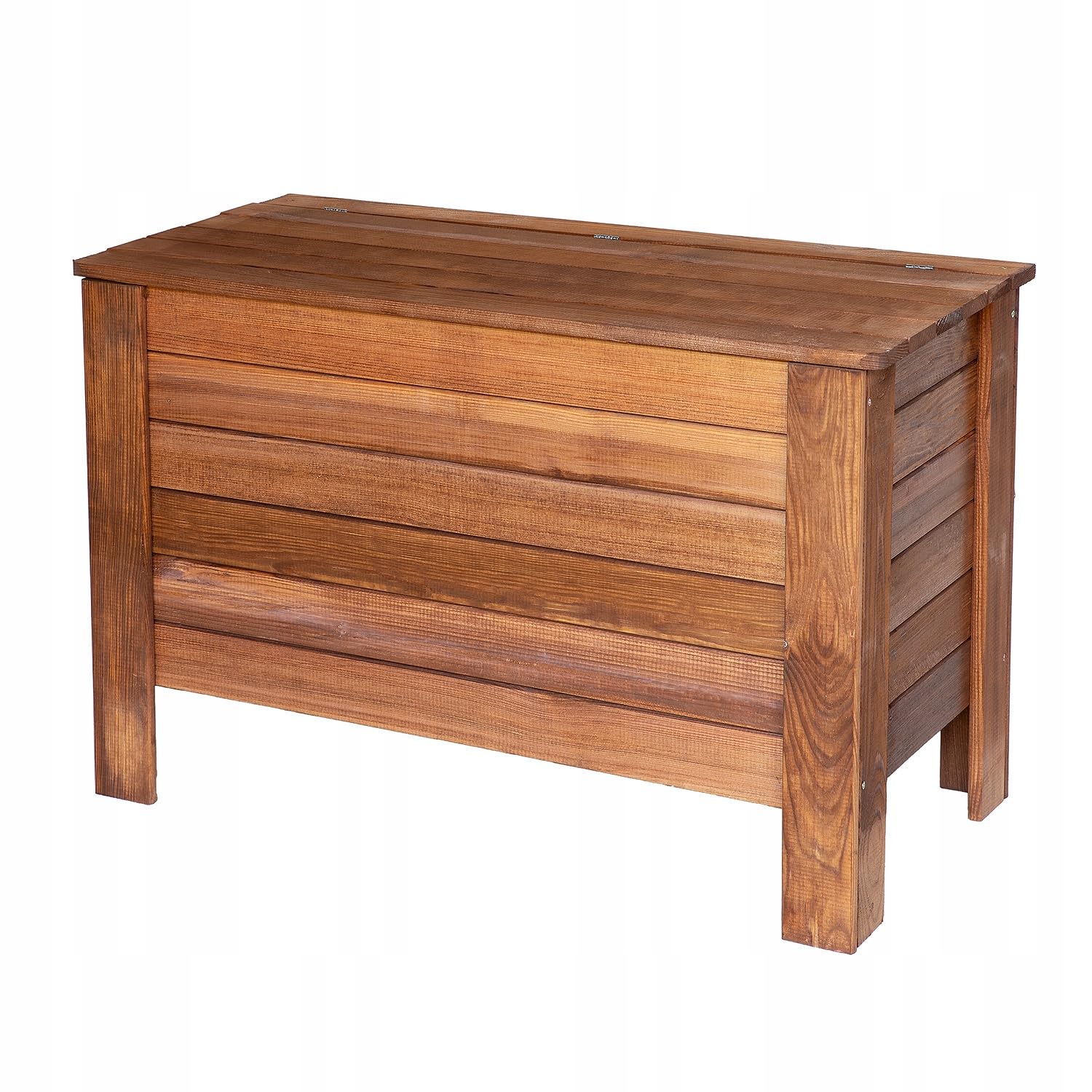 Arcón de Jardín 166 L Madera Maciza de Pino 80x52x40 cm Marrón Caja de Almacenaje para Cojines Baúl Terraza Muebles de Jardín Resistente - 2