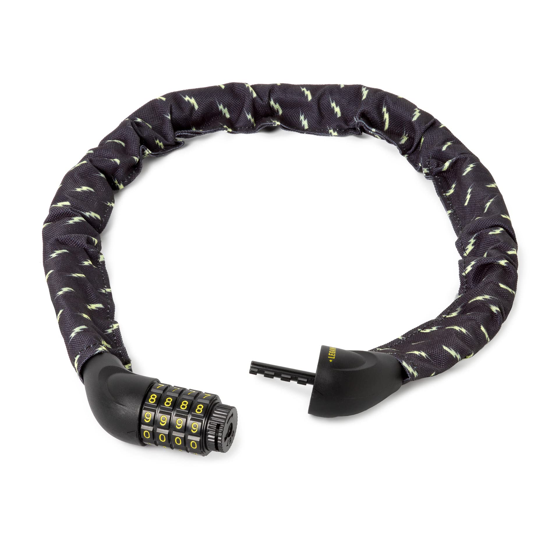 Legami - Lucchetto con Combinazione, Bike Lock, L 75 cm, Ø 1,4 cm, Tema Flash, Resistente all'Acqua e al Taglio, Combinazione Personalizzabile