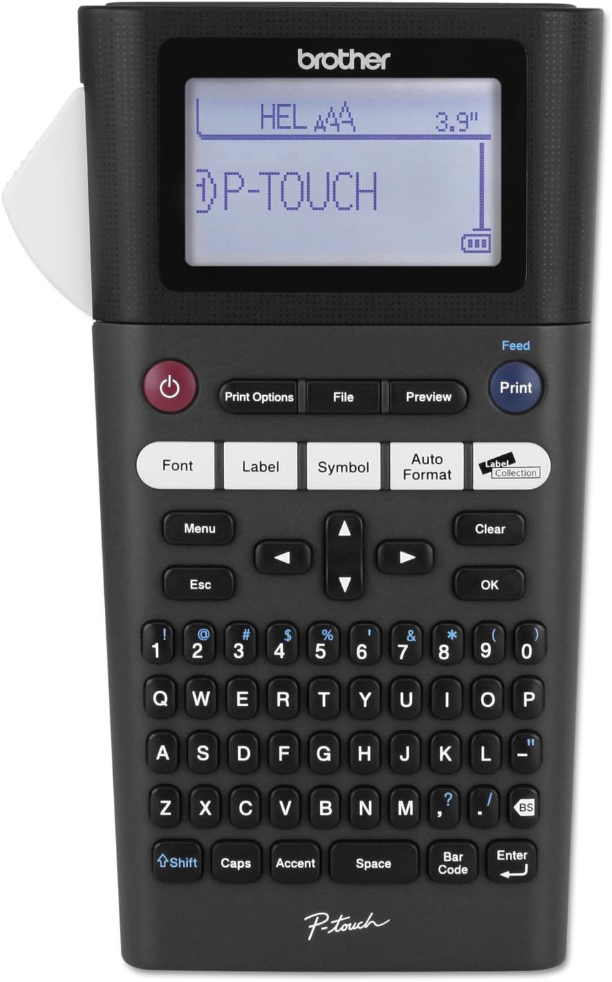 P-touch, PTH300, Portable Label Maker, One-Touch Formatting, Vivid Bright Display, Fast Printing Speeds, Black