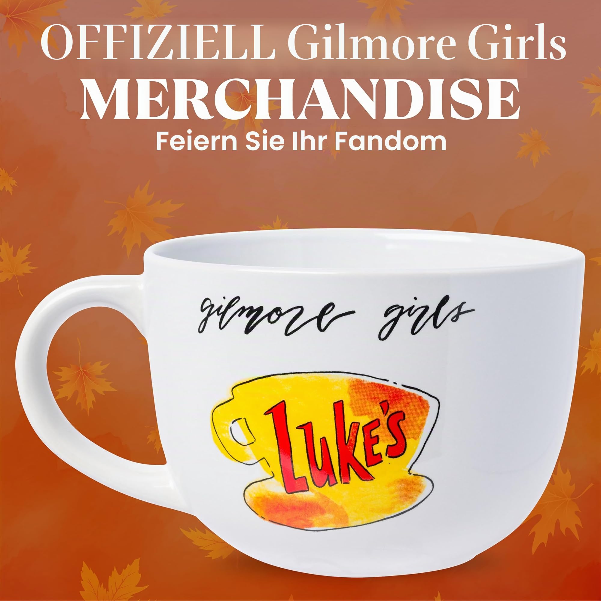 Silver Buffalo Gilmore Suppentasse aus Keramik mit Lukes-Logo, 680 ml | 0,71 Liter