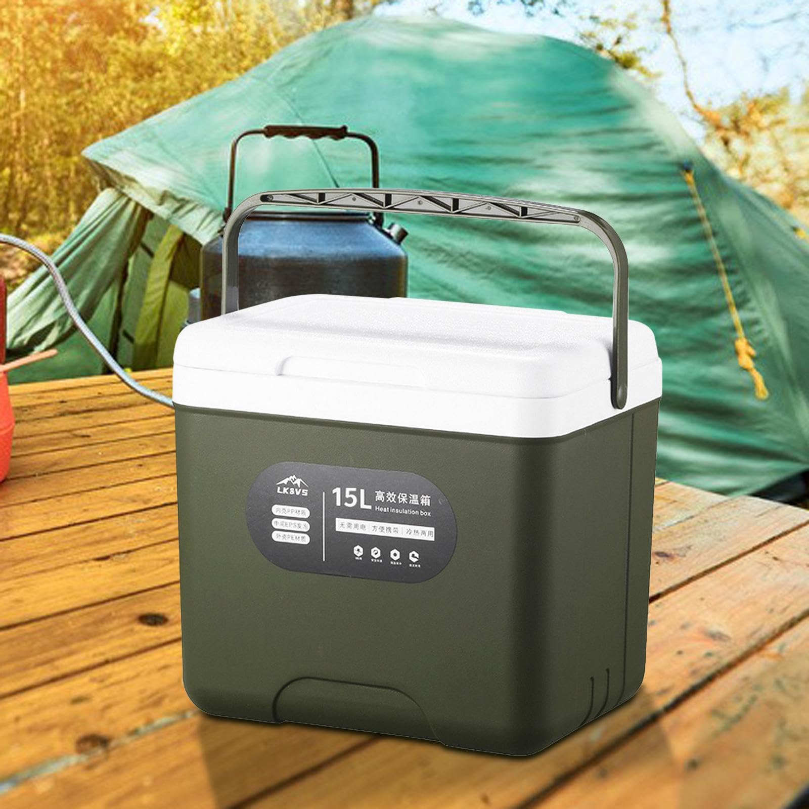 Glacière Rigide 15L Isotherme Portable – Boîte Fraîcheur Avec Poignée, Idéale Pique-nique, Camping, Plage