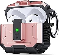 Vista 39 de DASFOND Armor - Funda rígida para auriculares Airpods Pro, grado militar, protección completa, a prueba de golpes, soporte de carga inalámbrica