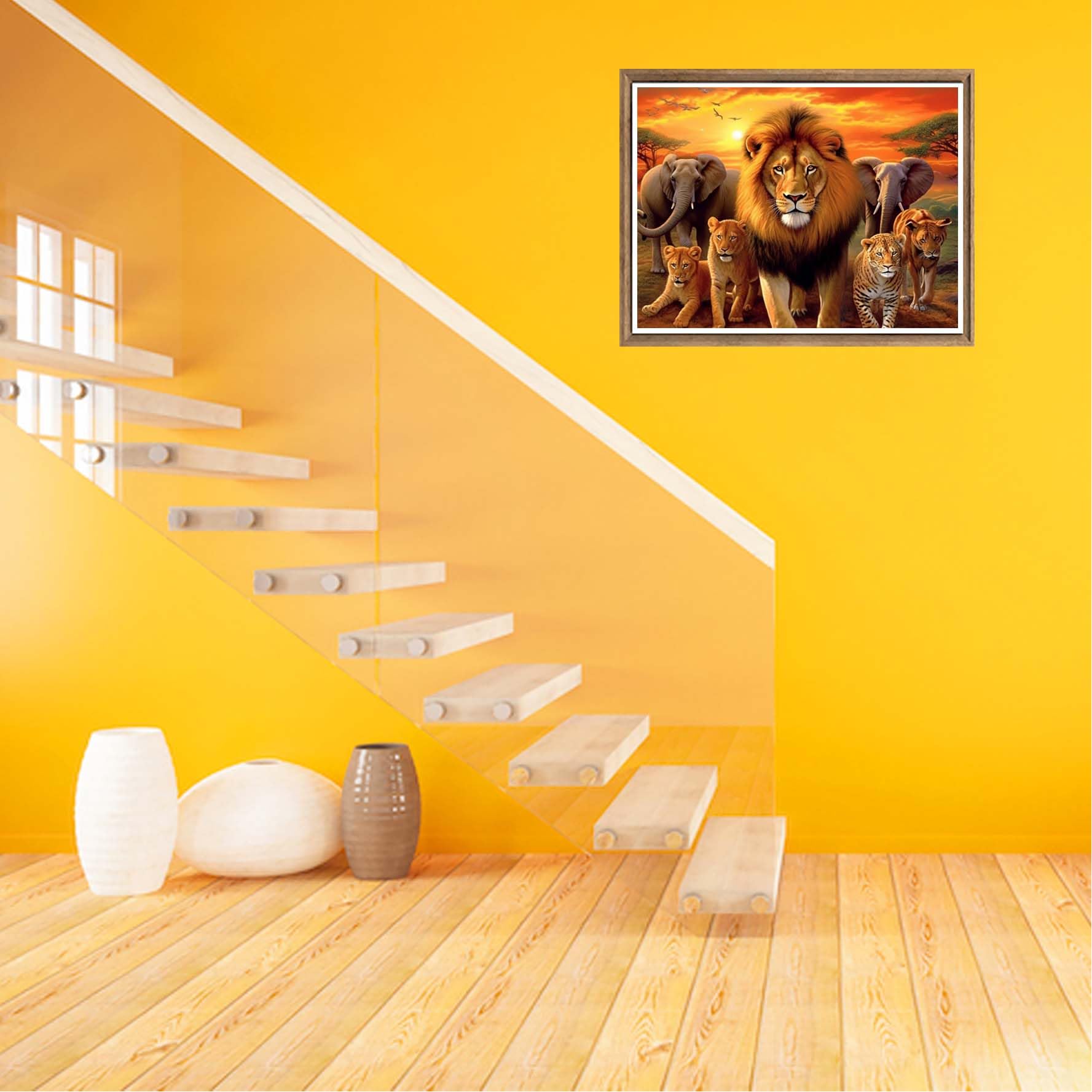 Bimkole 5D DIY Diamond Painting Kits Tigre Coloré Broderie Diamant Kits