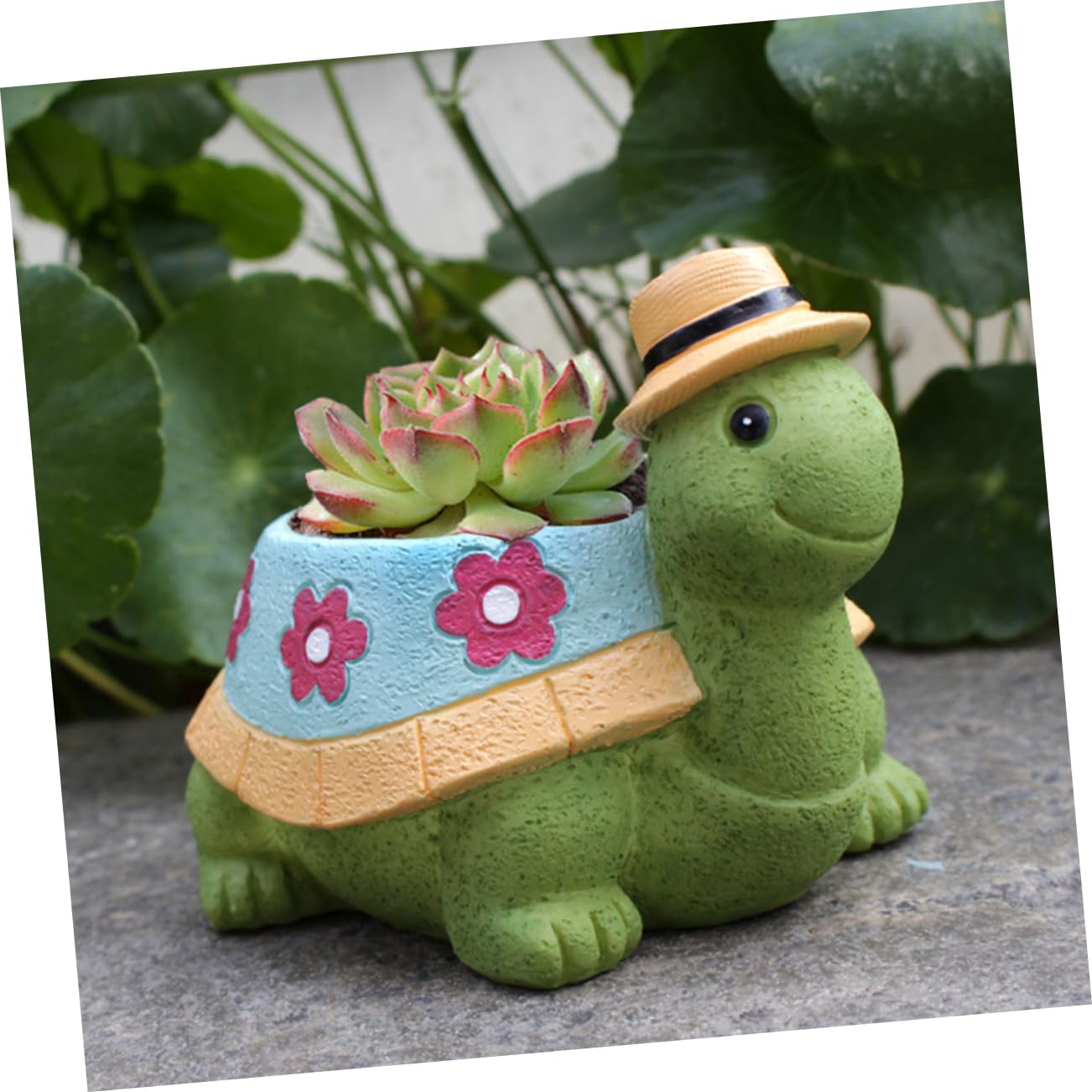 BESTonZON 5 Stück Schildkröten Sukkulenten Harz mit Abflussloch Niedliche Gartendeko für Pflanzen Tierförmiges Pflanzgefäß für für Gartenliebhaber