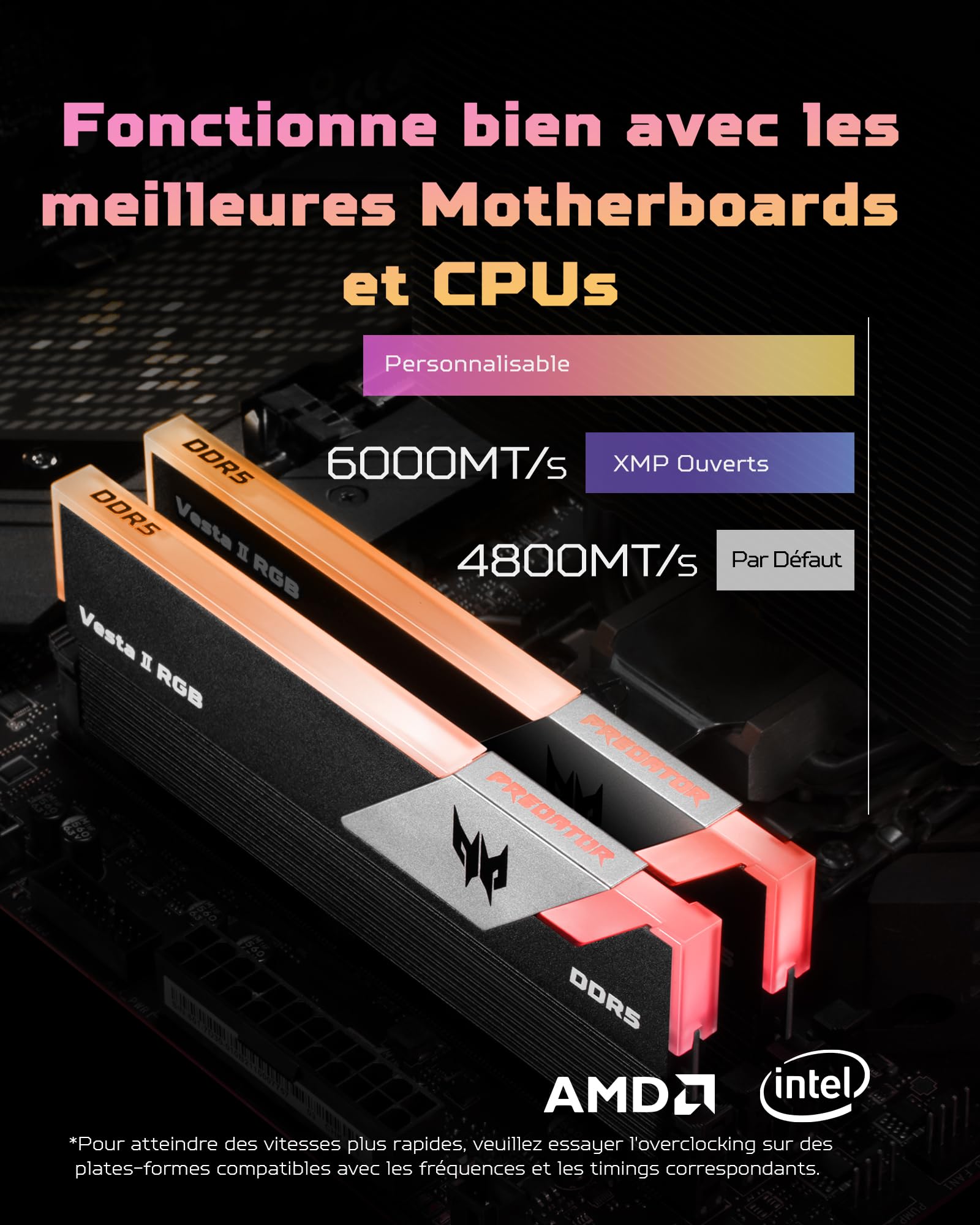 Acer Predator Vesta II DDR5 6000MHz 32GB (16GBx2) RGB RAM CL34