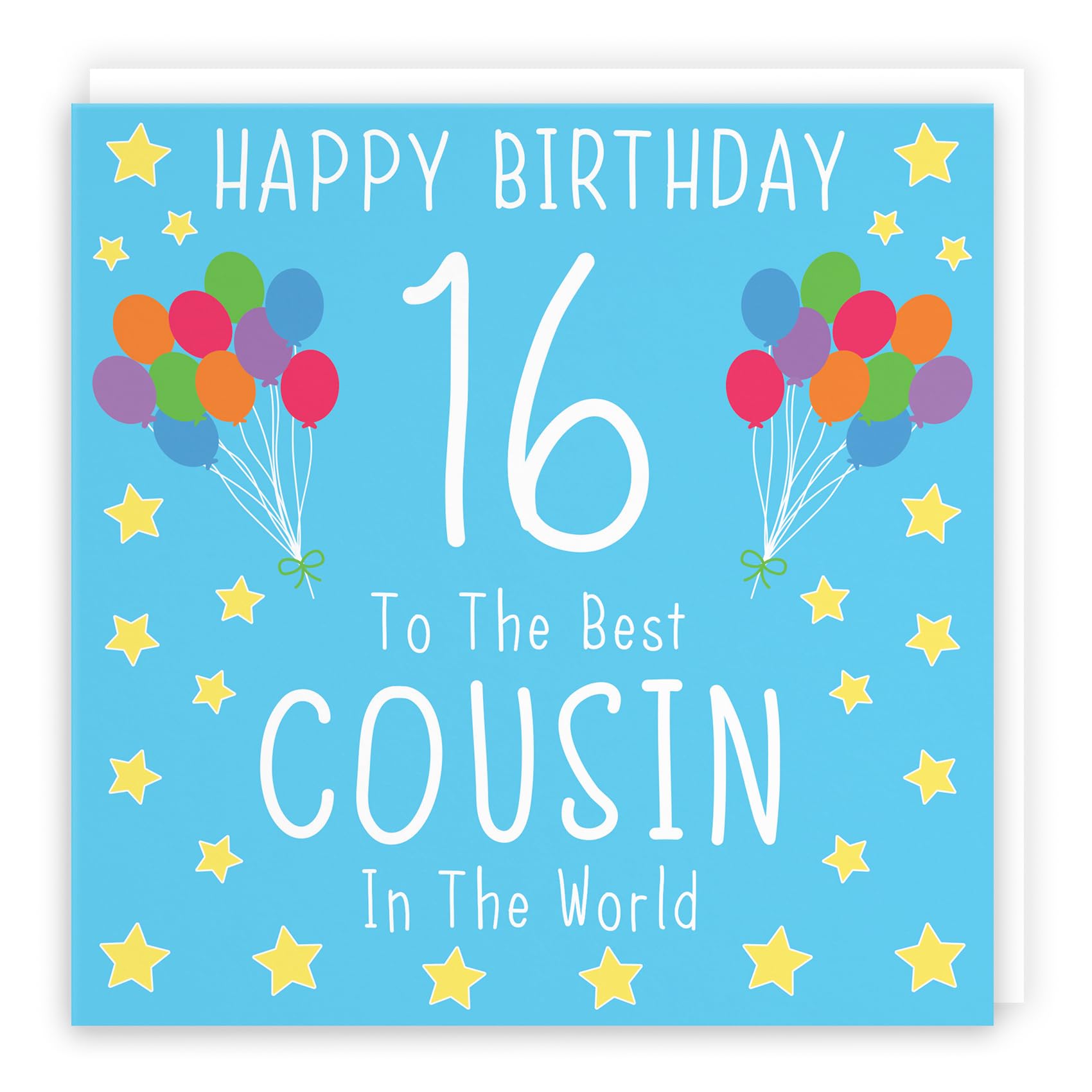 Biglietto Auguri 21° Compleanno Per Cugino, Hunts England, Collezione Palloncini, 148x148 Mm Con Busta - 3