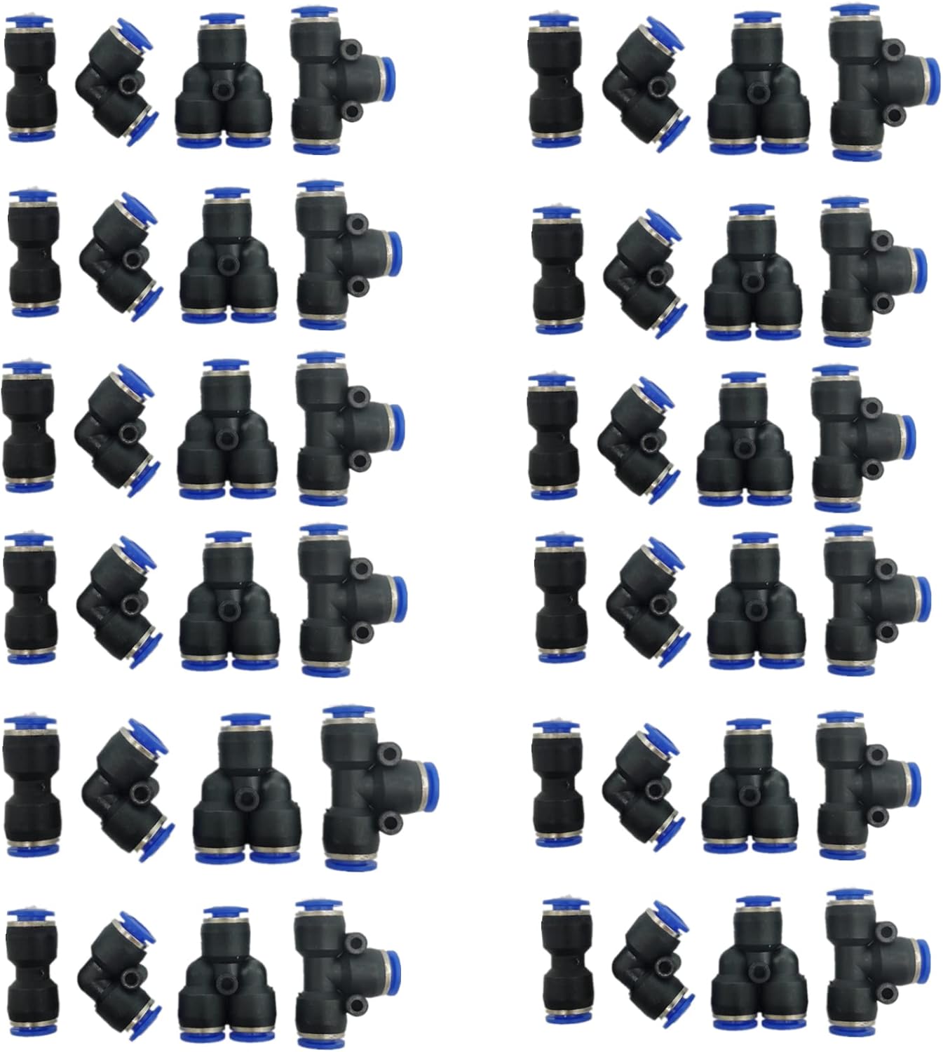 Buy 48 Pcs 14” Push to Connect Air Fittings 6mm Pneumatic Fittings Kit