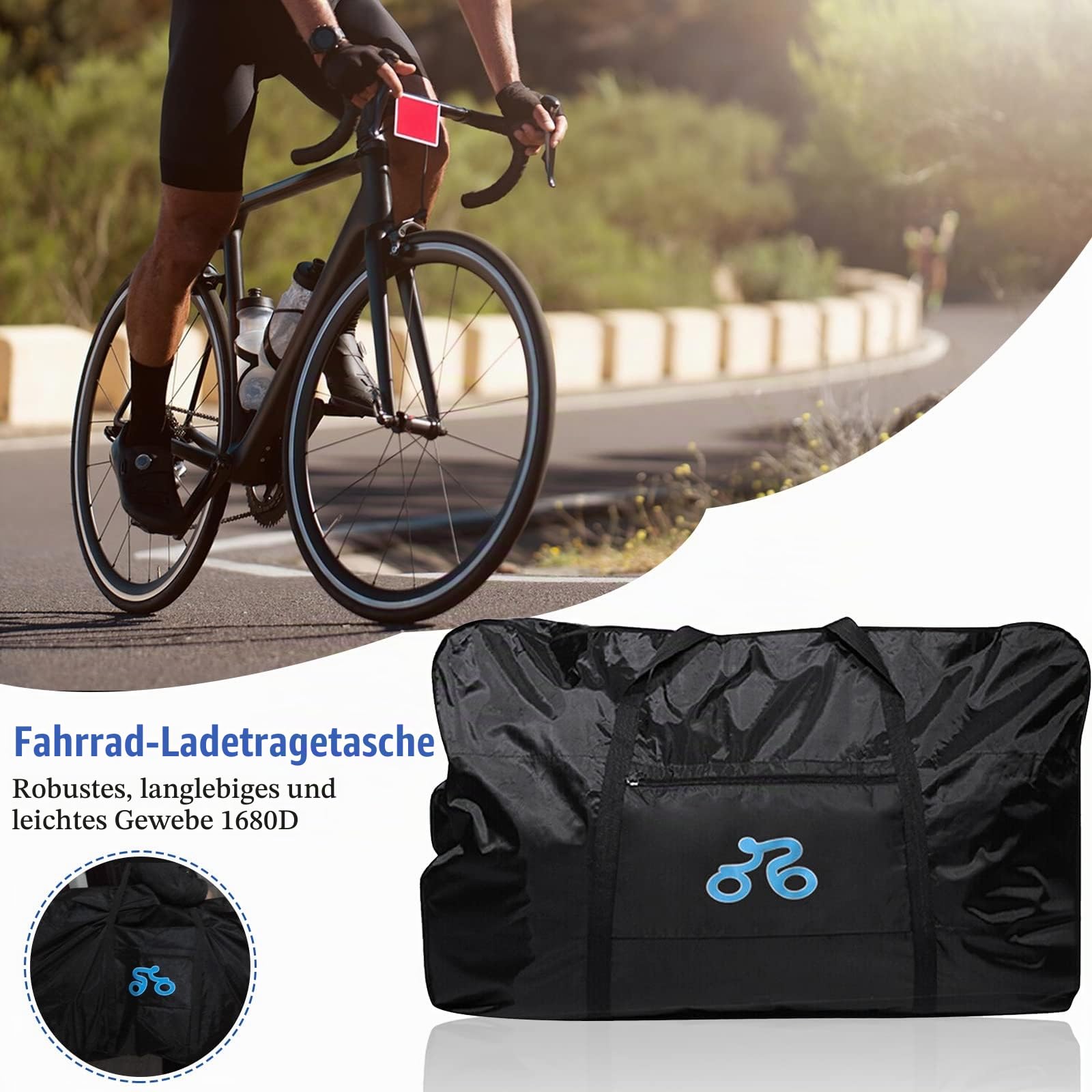 Fahrrad Transporttasche Tragetasche 26-29 zoll,CEIEVER Fahrrad Transport Abwahrungstasche Wasserdicht Verdickung faltbare Fahrradtasche Fahrrad-Reisetasche für Air,Train Travel