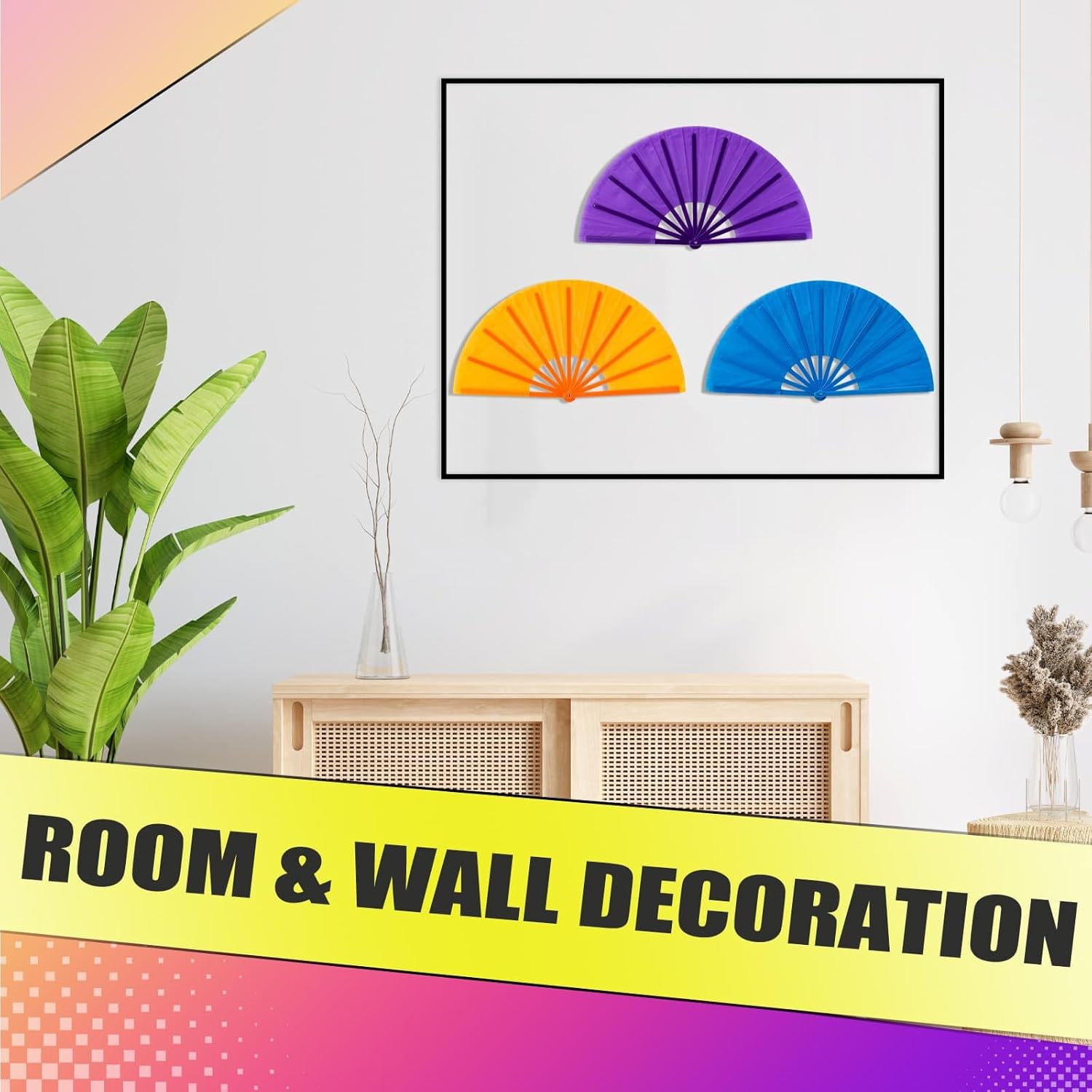 10Pcs Folding Hand Fans Bulk, Mix Color Classic Style Decorative Handheld for Line Dancing, Popping Clacking Fans for Wedding Party Dance Enthusiasts
