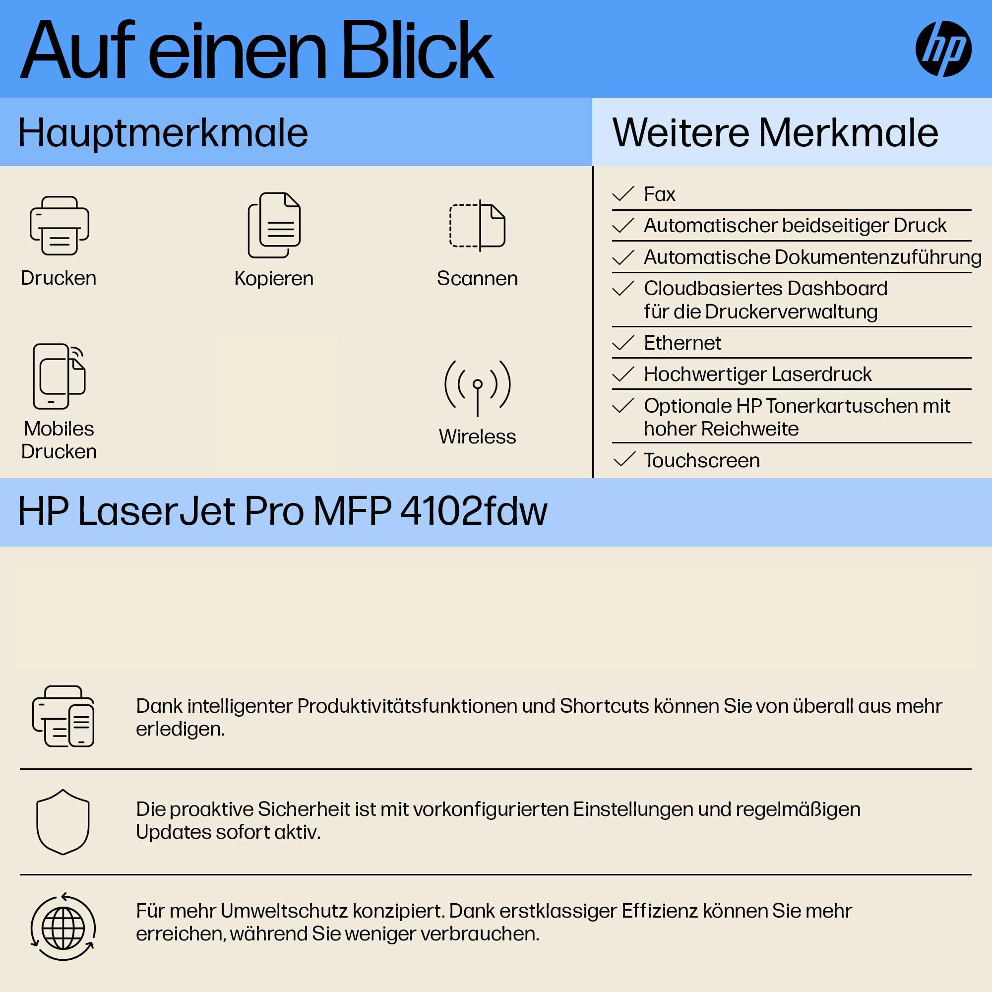Hp LaserJet Pro MFP 4102fdw Monolaser-Multifunktionsdrucker – Bild 2