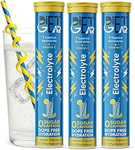 DIET GEAR Energy Drink - 15 litre Zero Sugar, Zero Caffeine Electrolytes 60 Effervescent Servings | with added 7 Essential Electrolyte Salts (Na, K, Mg, Ca, Cl, Zn, SO4) + Vitamin C | Lemon Flavor