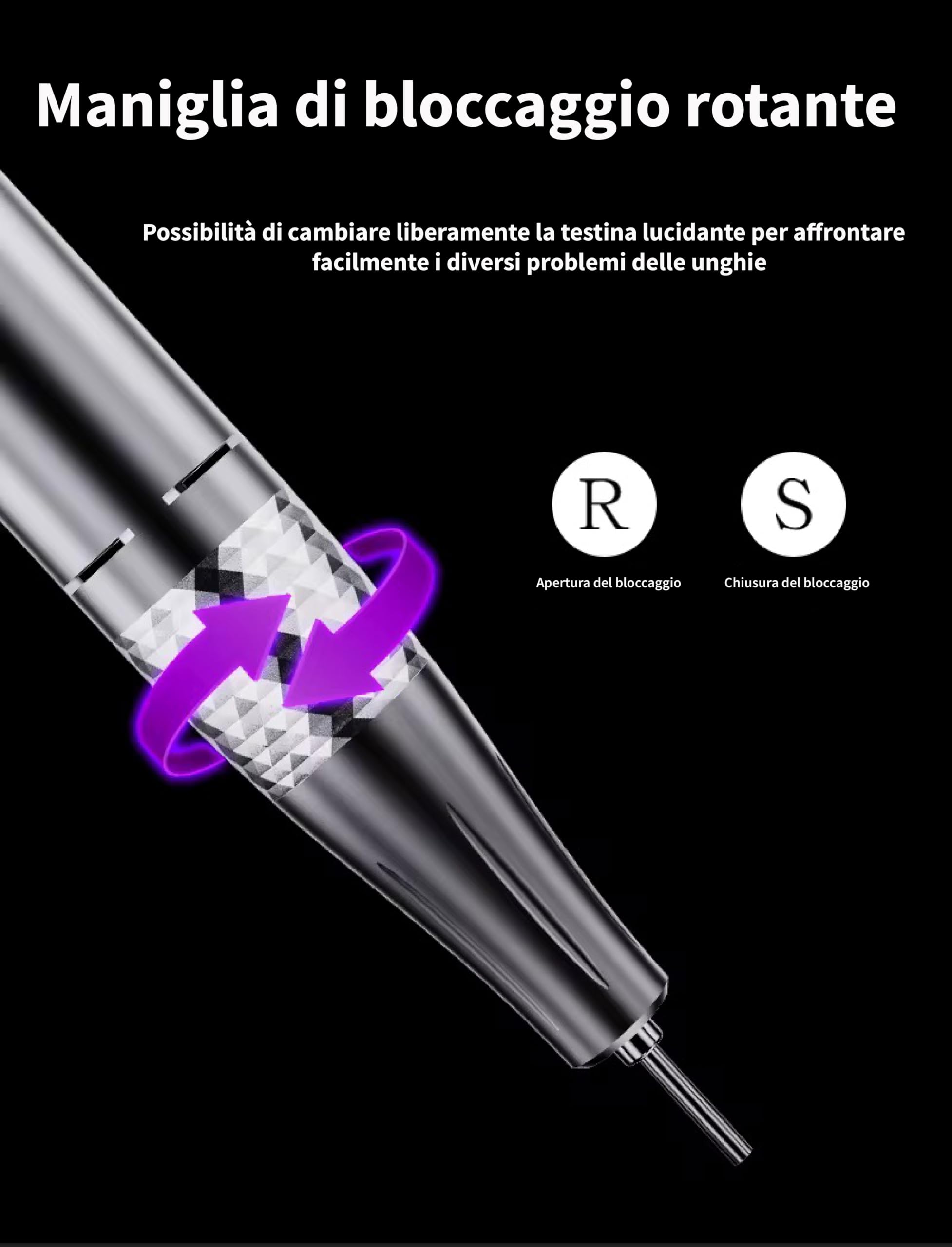 Fresa per Unghie Professionale 45000 RPM Regolabili – Kit E-File con Display Touch Digitale, Motore Silenzioso, Manico Ergonomico Premium, Portatile con Memoria e Controllo Intelligente