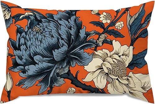 Vista 555 de ArogGeld Chinoiserie - Fundas de almohada escénicas asiáticas, estilo asiático, funda de almohada azul y verde Kelly, funda de cojín para decoración