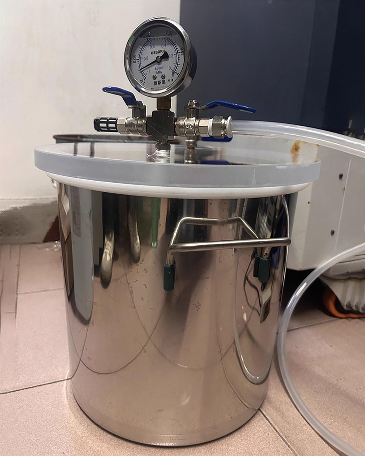 Vacuum Chamber Stainless Steel Vacuum Degassing Chamber Kit, Low Noise Resin Defoaming Barrel for Stabilizing Wood/Epoxies Casting, Large Resin Bubble Tank(26.4 Gallon/100L)