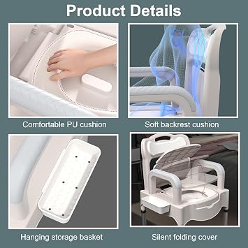Commode Toilet Chair, Bariatric Commode Chair 880 lbs Heavy Duty, Extra Wide Drop Arm Bedside Toilet Chair for Elderly & Disabled, 3-in-1 Shower Commode with Padded Seat for Seniors (Beige)
