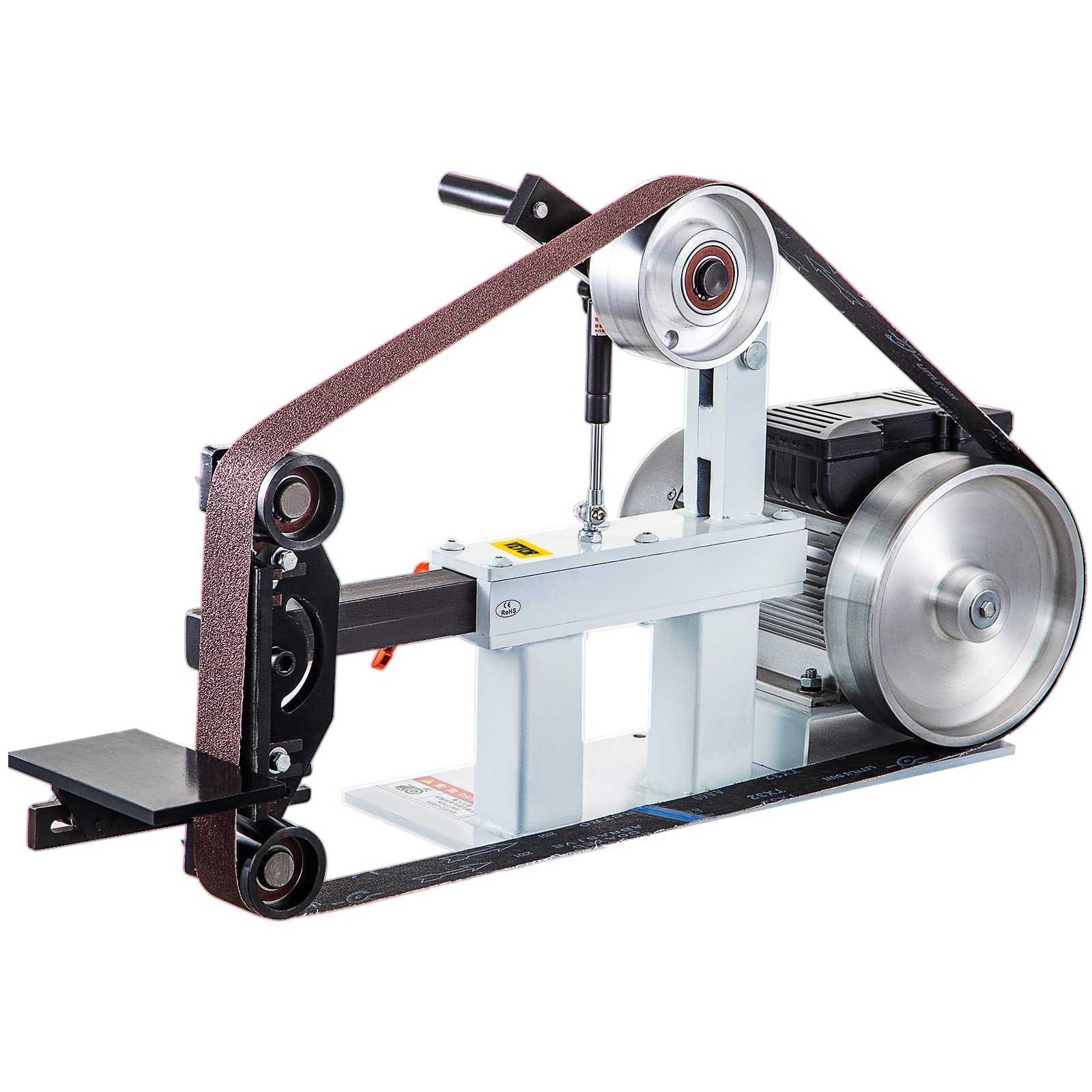 VEVOR Szlifierka taśmowa 1500 W, rozmiar paska 5,08 x 208,28 cm, stała prędkość 2800 obr./min, szlifierka taśmowa z różnymi rodzajami szlifowania, do polerowania narzędzi, metalu, drewna, akrylu